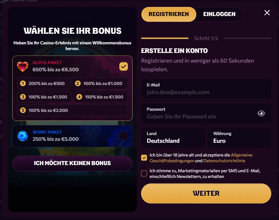 Chanze Casino Registrierung – Jetzt Konto eröffnen und spielen